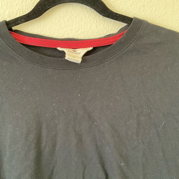 Men’s Woolrich Long Sleeve T-Shirt 100% cotton black - Picture 2 of 4